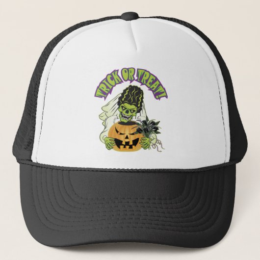 Braut Frankenstein Skull Truckerkappe (Vorderseite)