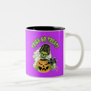 Braut Frankenstein Skull Zweifarbige Tasse