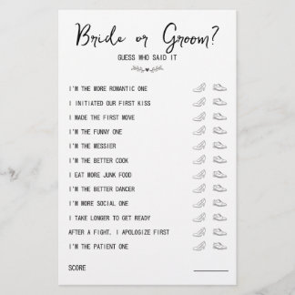 Braut für Hochzeitsschuh oder Groom Black & White