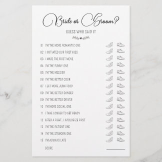 Braut für Hochzeitsschuh oder Groom Black & White