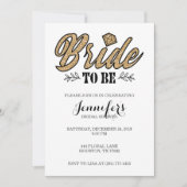 Braut für Party Einladung-Gold und Schwarz Einladung (Vorderseite)