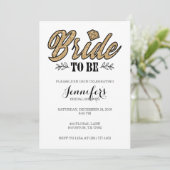 Braut für Party Einladung-Gold und Schwarz Einladung (Stehend Vorderseite)