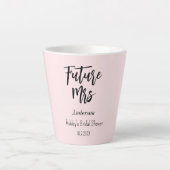 Braut Future Mrs Blush Pink Milchtasse (Vorderseite)