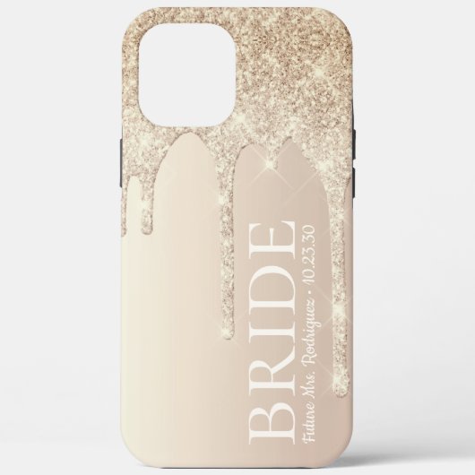 Braut Future Mrs Gold Glitter Drip Case-Mate iPhon iPhone Hülle (Rückseite)