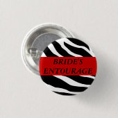Braut-Gefolgezebra-Hochzeits-Knopf Button (Vorne & Hinten)