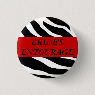 Braut-Gefolgezebra-Hochzeits-Knopf Button