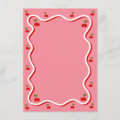 Braut gegen Groom Retro Kirsche Duschkarte Einladung (Rückseite)