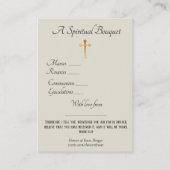 Braut-geistiger Blumenstrauß-Gebets-heilige Karte (Rückseite)