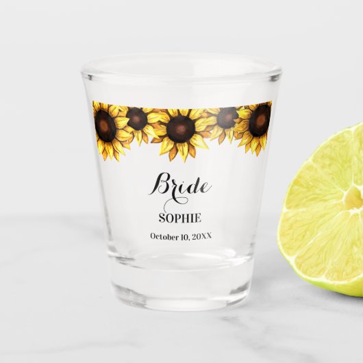 Braut Gelbe Weiße Hochzeit Schnapsglas (Vorderseite)