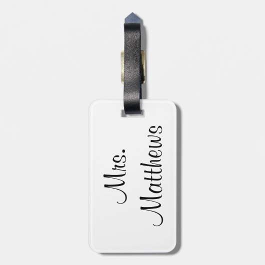 Braut-Gepäckanhänger Gepäckanhänger (Rückseite vertikal)