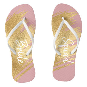 Braut Geschenke Sandals Elegantes Gold und Schwarz Badesandalen