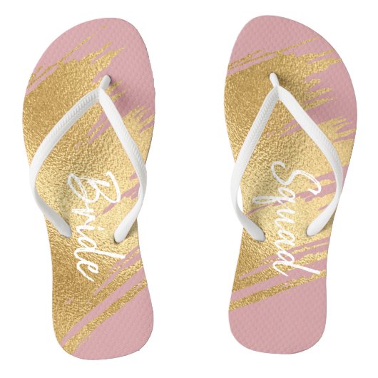 Braut Geschenke Sandals Elegantes Gold und Schwarz Badesandalen (Fußbett)