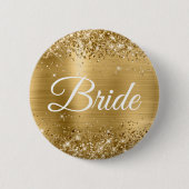 Braut Glänzende Goldfolie Button (Vorderseite)