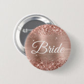 Braut Glänzende Roségoldfolie Button (Vorne & Hinten)