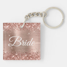 Braut Glitzernde Roségold-Fancy-Monogramm