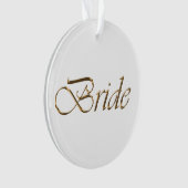 Braut, goldene Drehbuch elegante Chic Kalligraphie Ornament (Vorderseite)