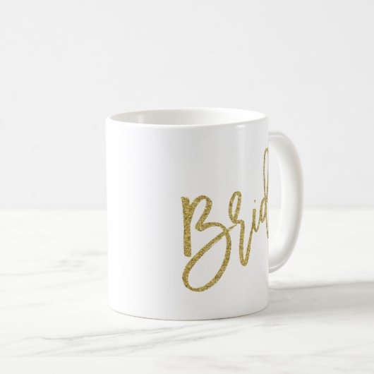 Braut-GoldGlitzer-Skript Kaffeetasse (VorderseiteRechts)