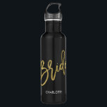 Braut-GoldGlitzer-Skript personalisiert Edelstahlflasche<br><div class="desc"></div>