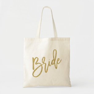 Braut-GoldGlitzer-Skript Tragetasche