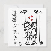 Braut & Groom auf Swing Doodles Einladung Hochzeit (Vorderseite)