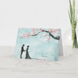 Braut & Groom Blue Theme Hochzeit Dankeskarte