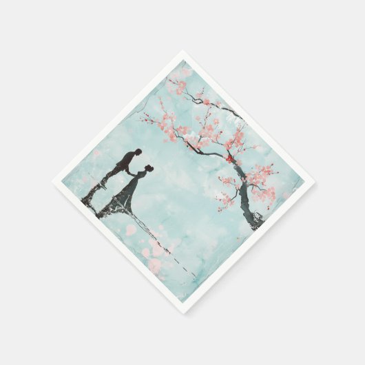 Braut & Groom Blue Theme Hochzeit Serviette (Ecke)