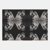 Braut & Groom Delicate White auf schwarz Geschenkpapier Set (Vorderseite 2)