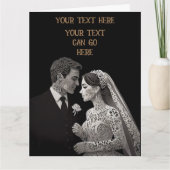 Braut & Groom Delicate White auf schwarz Karte (Vorderseite)