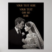 Braut & Groom Delicate White auf schwarz Poster (Vorne)