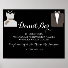 Braut & Groom Donut Bar Hochzeitszeichen Poster