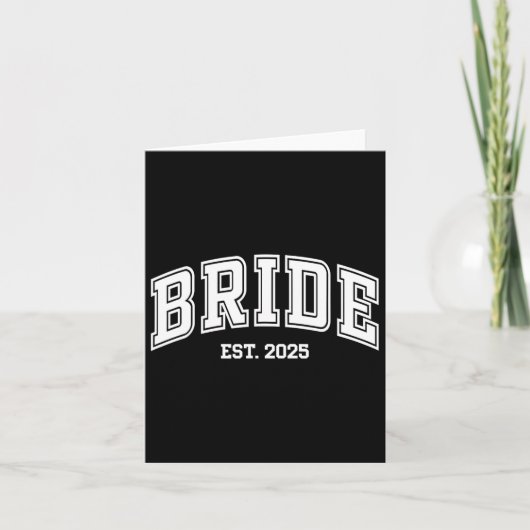 Braut Groom Est. 2025 Retro Just Married Couples W Karte (Vorderseite)
