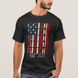 Braut Groom Est. 2025 US-Flagge nur verheiratete P T-Shirt
