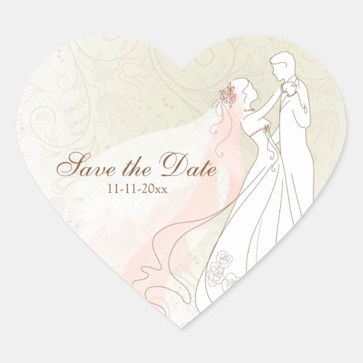 Braut & Groom First Dance Save the Date Aufkleber (Vorderseite)