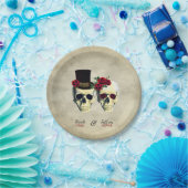 Braut & Groom Goth Skulls Hochzeit Pappteller (Party)