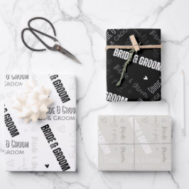 Braut & Groom Hochzeit Geschenkpapier Set
