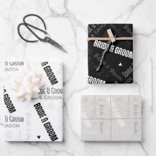 Braut & Groom Hochzeit Geschenkpapier Set