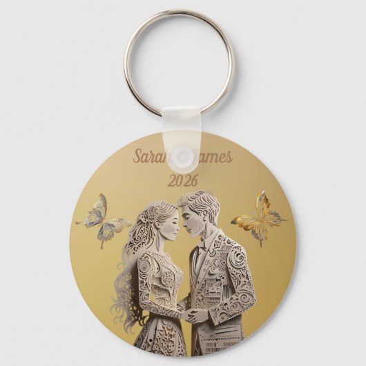 Braut & Groom Hochzeitsgeschenke Schlüsselanhänger (Vorderseite)
