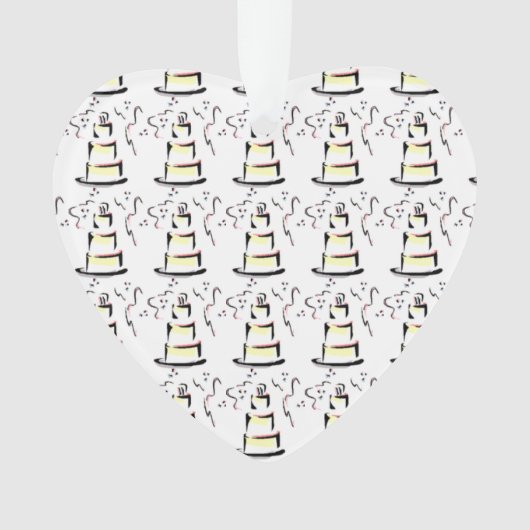 Braut & Groom Hochzeitstorte Ornament (Vorderseite)