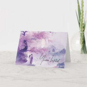 Braut & Groom Lavender Theme Wedding Einladung