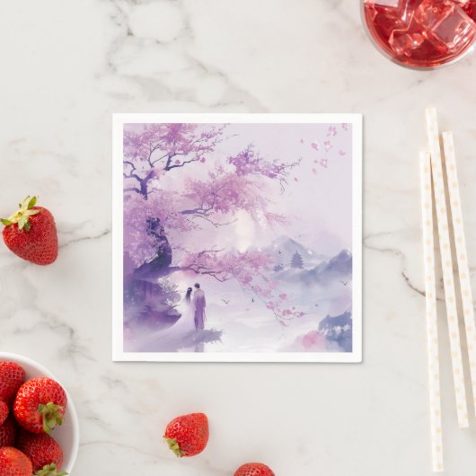 Braut & Groom Lavender Theme Wedding Serviette (Beispiel)