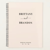 Braut & Groom Minimalistisch Moderne Rosa Hochzeit Planer (Vorderseite)