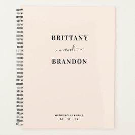 Braut & Groom Minimalistisch Moderne Rosa Hochzeit Planer