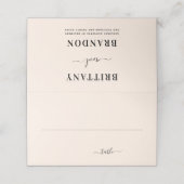 Braut & Groom Moderne rosa Hochzeit Platzkarte (Außenseite Aufgefaltet)