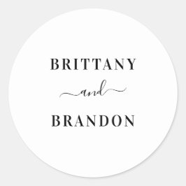 Braut & Groom Modernes Siegel der Gastgeschenk Hoc Runder Aufkleber
