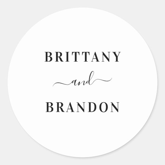 Braut & Groom Modernes Siegel der Gastgeschenk Hoc Runder Aufkleber (Vorderseite)