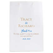 Braut & Groom Name Hochzeit Danke Mittlere Geschenktüte (Vorderseite)