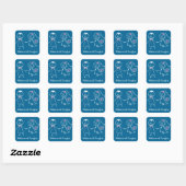Braut & Groom Personalisiert Blue Wedding Stickers (Blatt)