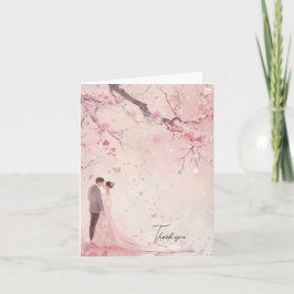 Braut & Groom Pink Theme Hochzeit Dankeskarte