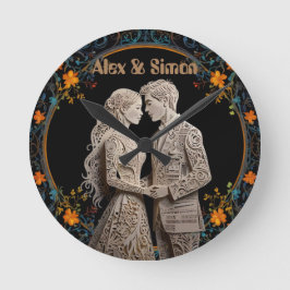 Braut & Groom Royal Classic Runde Wanduhr