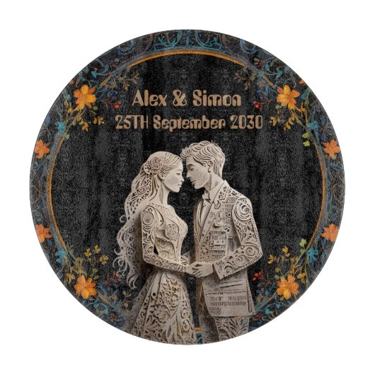 Braut & Groom Royal Classic Schneidebrett (Vorderseite)